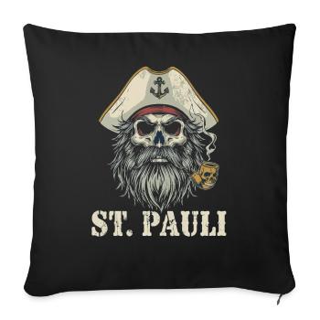 St.Pauli Kiez Hamburg Totenkopf Sankt Pauli - Housse de coussin décorative 45 x 45 cm - noir - Devant