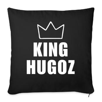 Hugoz Name with Letter H - King Crown Shirt - Sofa pillowcase 17,3'' x 17,3'' (45 x 45 cm) - black - Front