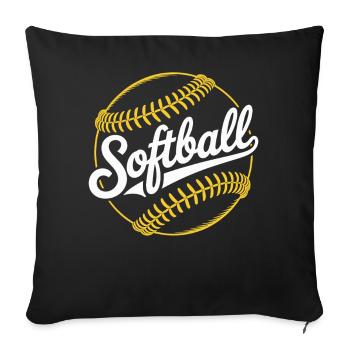 Softball - Sofa pillowcase 17,3'' x 17,3'' (45 x 45 cm) - black - Front