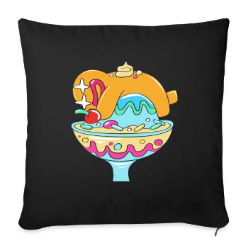 Gingerbread Christmas Gingerbread Man - Sofa pillowcase 17,3'' x 17,3'' (45 x 45 cm) - black - Front