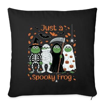 Grenouilles effrayantes avec des motifs d’Halloween - Housse de coussin décorative 45 x 45 cm - noir - Devant