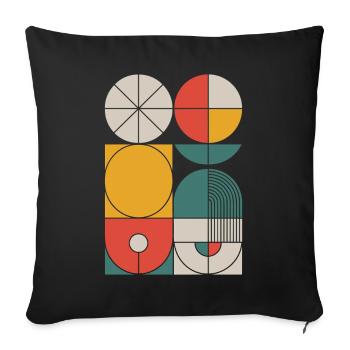 Bauhaus Geometric Shapes Composition - Sofa pillowcase 17,3'' x 17,3'' (45 x 45 cm) - black - Front