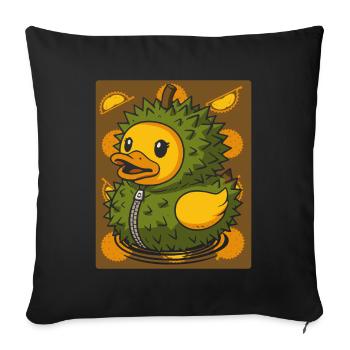 Chick in Durian Suit - Stinky Fruit - Sofa pillowcase 17,3'' x 17,3'' (45 x 45 cm) - black - Front