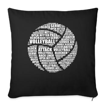 Volleyball Word Art Gift - Sofa pillowcase 17,3'' x 17,3'' (45 x 45 cm) - black - Front