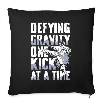 Libérez la gravité à chaque coup de pied - Housse de coussin décorative 45 x 45 cm - noir - Devant