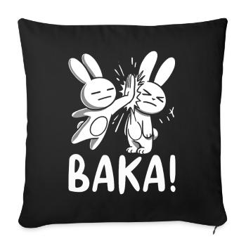 Sortez du contact social inutile Baka Anime - Housse de coussin décorative 45 x 45 cm - noir - Devant