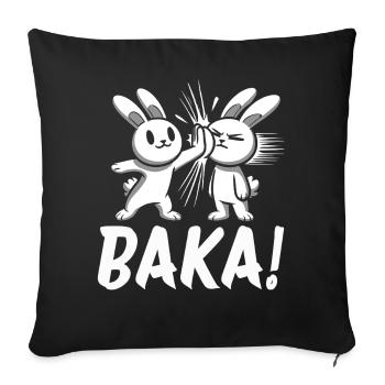 Sortez du contact social inutile Baka Anime - Housse de coussin décorative 45 x 45 cm - noir - Devant