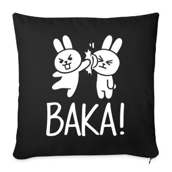 Sortez du contact social inutile Baka Anime - Housse de coussin décorative 45 x 45 cm - noir - Devant