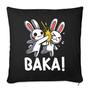Sortez du contact social inutile Baka Anime - Housse de coussin décorative 45 x 45 cm - noir - Devant