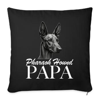 Papa chien pharaon - Housse de coussin décorative 45 x 45 cm - noir - Devant