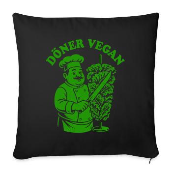 Döner Vegan - Salad - Fast Food - Spruch - Sofa pillowcase 17,3'' x 17,3'' (45 x 45 cm) - black - Front