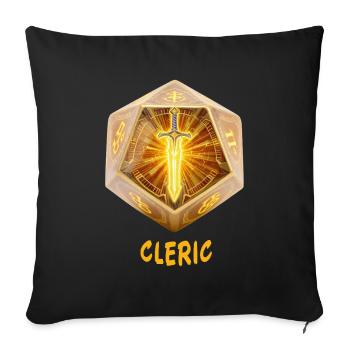 D20 with Holy Sword – Cleric Fantasy - Sofa pillowcase 17,3'' x 17,3'' (45 x 45 cm) - black - Front