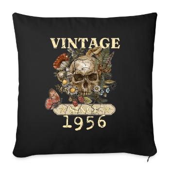1956 Butterflies Flowers And Skull - Sofa pillowcase 17,3'' x 17,3'' (45 x 45 cm) - black - Front