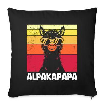 Futur père ALPAKAPAPA Rétro Drôle - Housse de coussin décorative 45 x 45 cm - noir - Devant