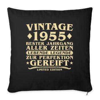 Millésime 1955 Millésime Né 70 ans - Housse de coussin décorative 45 x 45 cm - noir - Devant