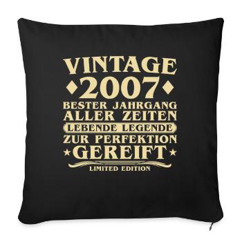 Millésime 2007 Millésime Né 18 ans - Housse de coussin décorative 45 x 45 cm - noir - Devant