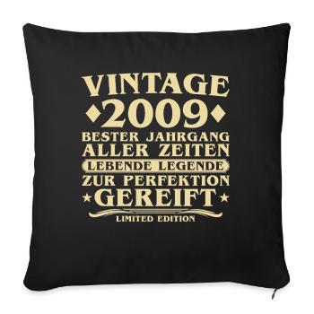 Millésime 2009 Millésime Né 16 ans - Housse de coussin décorative 45 x 45 cm - noir - Devant