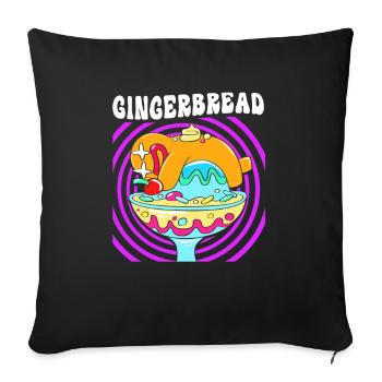 Gingerbread Christmas Gingerbread Man - Sofa pillowcase 17,3'' x 17,3'' (45 x 45 cm) - black - Front