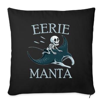 Skeleton on manta ray - Sofa pillowcase 17,3'' x 17,3'' (45 x 45 cm) - black - Front