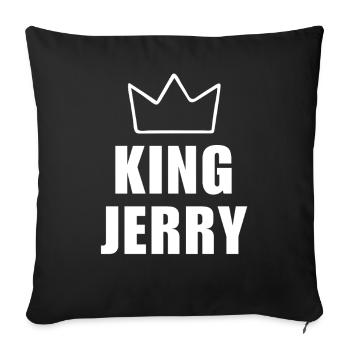 Jerry Name avec lettre J - Chemise King Crown - Housse de coussin décorative 45 x 45 cm - noir - Devant