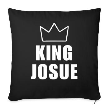 Nom de Josué avec lettre J - Chemise King Crown - Housse de coussin décorative 45 x 45 cm - noir - Devant