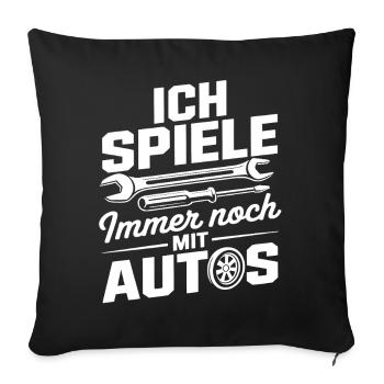 Drôle de dicton pour les mécaniciens - Housse de coussin décorative 45 x 45 cm - noir - Devant