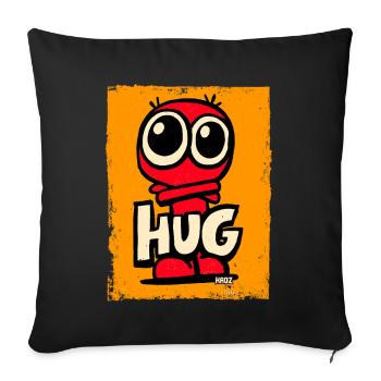 Kleines süßes Monster mit großen Augen - Sofakissenbezug 45 x 45 cm - Schwarz - Vorne