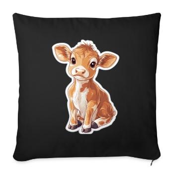 Vache - Housse de coussin décorative 45 x 45 cm - noir - Devant
