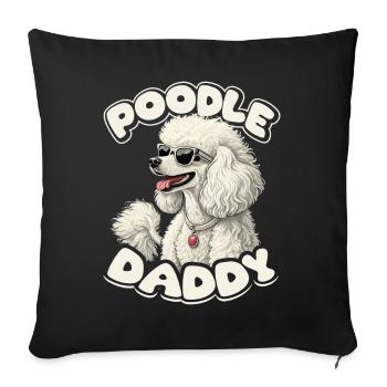 Caniche drôle avec des lunettes de soleil - Housse de coussin décorative 45 x 45 cm - noir - Devant
