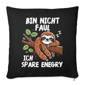 Je ne suis pas paresseux, j’économise de l’énergie - Housse de coussin décorative 45 x 45 cm - noir - Devant