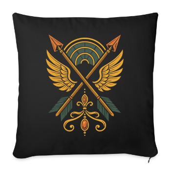 Tir à l’arc cible Archer Chasse à l’arc Conception - Housse de coussin décorative 45 x 45 cm - noir - Devant