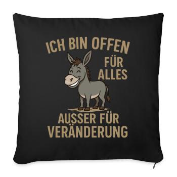 Message de motivation humoristique de l’âne - Housse de coussin décorative 45 x 45 cm - noir - Devant