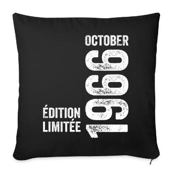 Légendes Octobre 1966 Millésime Octobre 1966 Rétro - Housse de coussin décorative 45 x 45 cm - noir - Devant