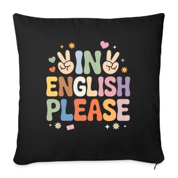 En anglais S’il vous plaît Professeur d’anglais Professeur d’anglais - Housse de coussin décorative 45 x 45 cm - noir - Devant