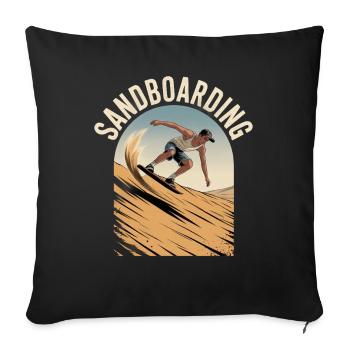 Retro Vintage Sandboarder Summer Sandboarding - Sofa pillowcase 17,3'' x 17,3'' (45 x 45 cm) - black - Front