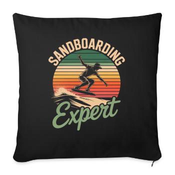 Retro Sunset Sandboarder Expert Summer - Sofa pillowcase 17,3'' x 17,3'' (45 x 45 cm) - black - Front