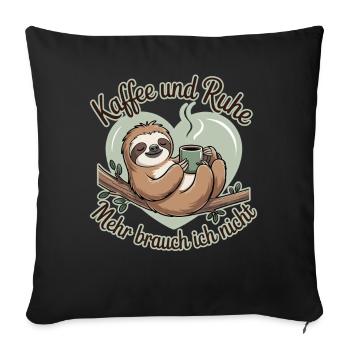 Café et paix et tranquillité, je n’ai pas besoin de plus - Housse de coussin décorative 45 x 45 cm - noir - Devant
