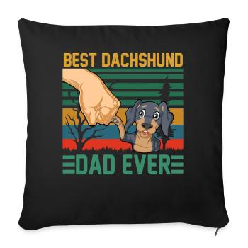 Best Dachshund Dad Fathers Day - Sofa pillowcase 17,3'' x 17,3'' (45 x 45 cm) - black - Front