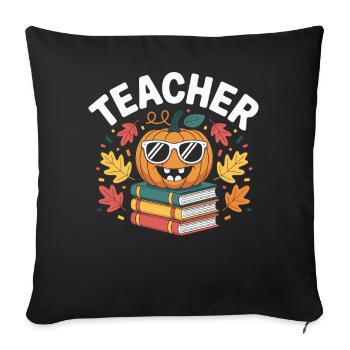 Teacher Gift Idea Autumn - Sofa pillowcase 17,3'' x 17,3'' (45 x 45 cm) - black - Front