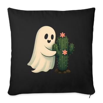 Sweet spirit hugging cactus - Sofa pillowcase 17,3'' x 17,3'' (45 x 45 cm) - black - Front