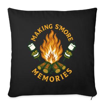 making S’more memories lustiges Camping design - Housse de coussin décorative 45 x 45 cm - noir - Devant