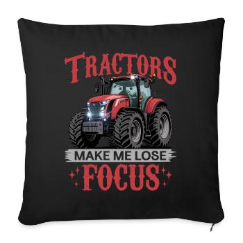 Tracteur Enfants Ferme Mode de vie - Housse de coussin décorative 45 x 45 cm - noir - Devant