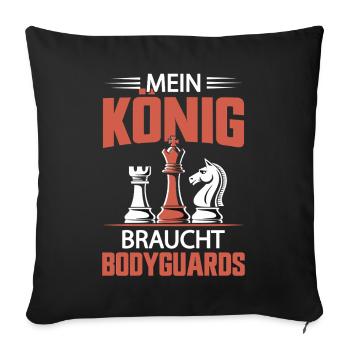 Chess Chess Piece King Bodyguard Gift - Housse de coussin décorative 45 x 45 cm - noir - Devant