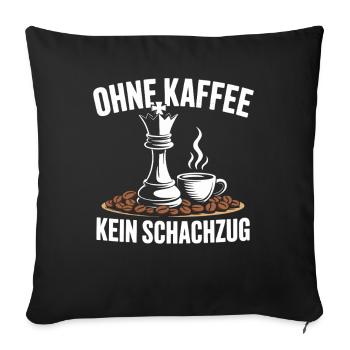 Coffee And Chess Chess Player Coffee Board Game - Sofa pillowcase 17,3'' x 17,3'' (45 x 45 cm) - black - Front