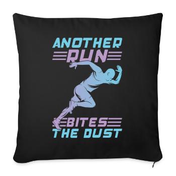 Running Another Run Bites Marathon Runner Gift - Sofakissenbezug 45 x 45 cm - Schwarz - Vorne