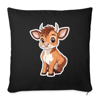 Vache - Housse de coussin décorative 45 x 45 cm - noir - Devant