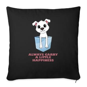 Always Carry a Little Happiness - Sofa pillowcase 17,3'' x 17,3'' (45 x 45 cm) - black - Front