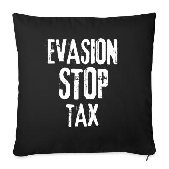 STOP À L’ÉVASION FISCALE - Housse de coussin décorative 45 x 45 cm - noir - Devant