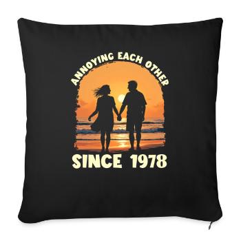 Anniversary of mutual harassment since 1978 - Sofa pillowcase 17,3'' x 17,3'' (45 x 45 cm) - black - Front