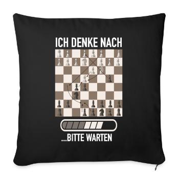 Échecs Joueurs d’échecs Club d’échecs Veuillez patienter - Housse de coussin décorative 45 x 45 cm - noir - Devant